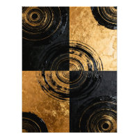 Abstract Black and Gold Circles