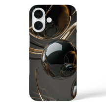 Abstract Black and Gold Gloss Phone Case