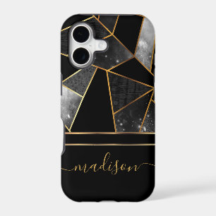 Abstract Black and Gold Marble Design