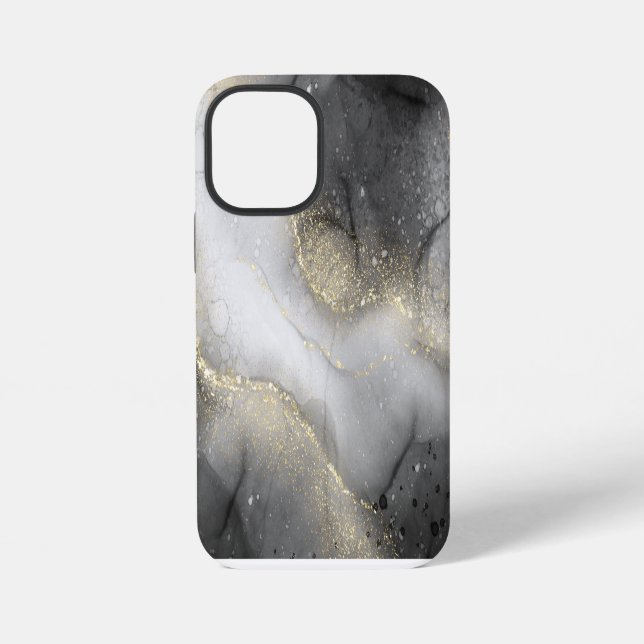 Abstract Black and Gold Marble iPhone Case (Back)
