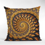 Abstract Black and Gold Spiral Fractal Cushion<br><div class="desc">This product features an abstract geometric spiral fractal art in black and gold shades.</div>