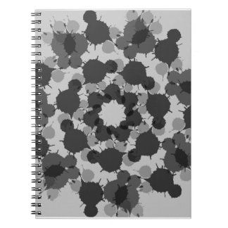 Abstract black and gray flower design notebook