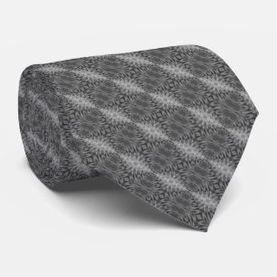 Abstract Black And Gray Flower Petals Tie