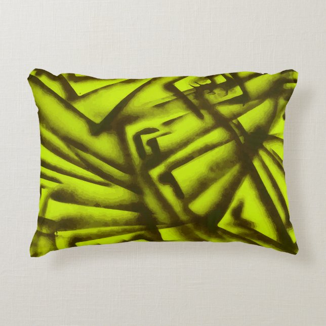 Abstract Black and Green  Decorative Cushion (Front)