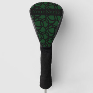 Abstract Black and Green Pattern Personalized Golf Head Cover