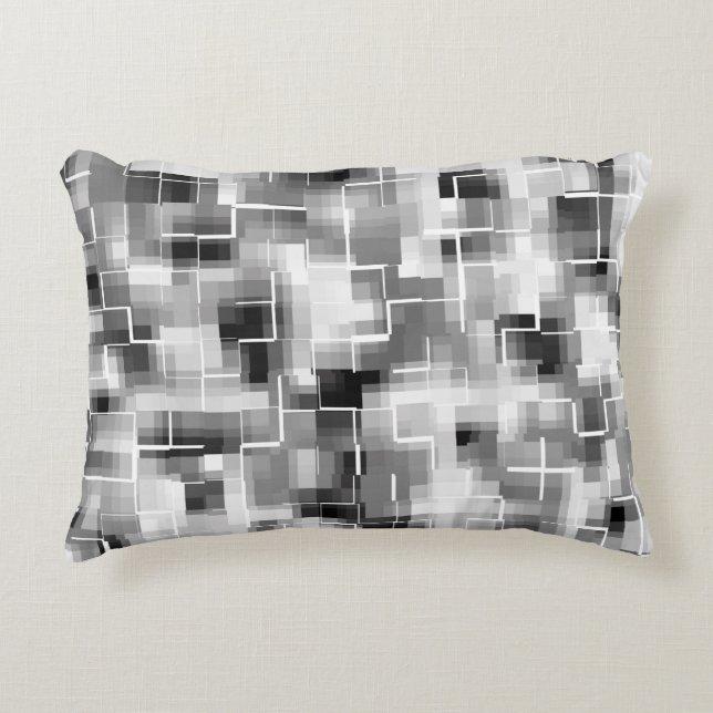 Abstract Black and Grey Decorative Cushion (Front)