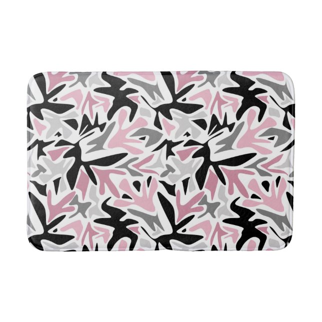 Abstract, Black and Pink, Youth, Modern Throw Pill Bath Mat (Front)