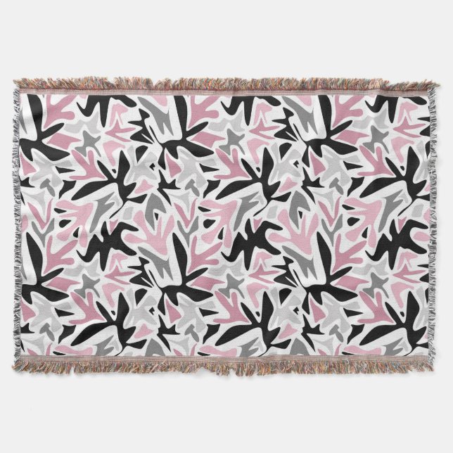 Abstract, Black and Pink, Youth, Modern Throw Pill Blanket (Front)