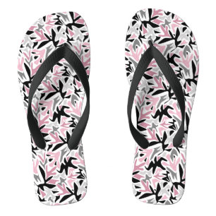 Abstract, Black and Pink, Youth, Modern Throw Pill Jandals