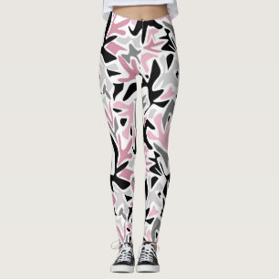 Abstract, Black and Pink, Youth, Modern Throw Pill Leggings