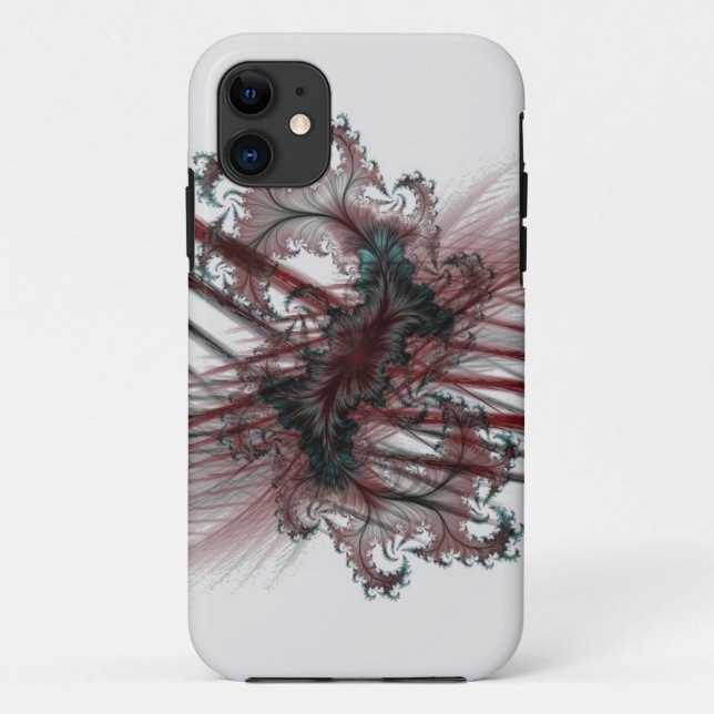 abstract black and red fractal art Case-Mate iPhone case (Back)