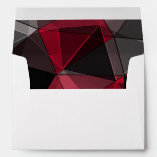 Abstract, black and red, triangle, geometric, blac envelope