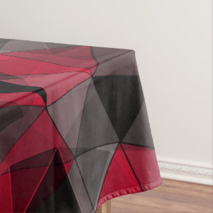Abstract, black and red, triangle, geometric, blac tablecloth