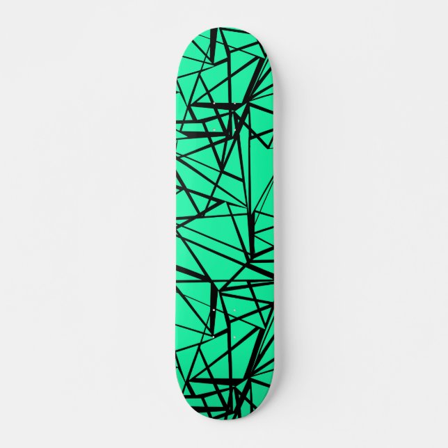 Abstract black and turquoise  skateboard (Front)