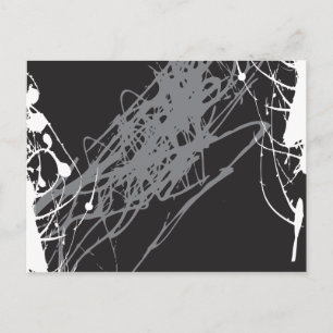 abstract black and white art postcard