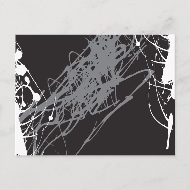 abstract black and white art postcard (Front)