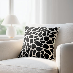 Abstract Black and White Cushion