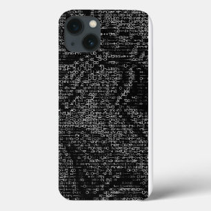 Abstract Black and White Digital iPhone 13 Case