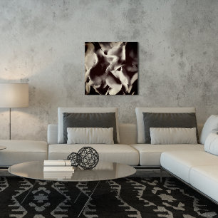 Abstract Black and White Floral Poster