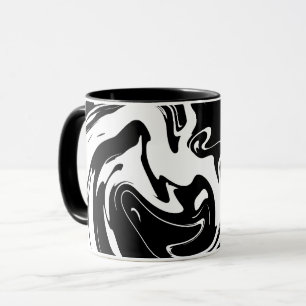 Abstract Black and White Fluid Pattern Mug