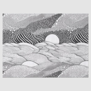 Abstract Black and White Geometric Doodle (7) Tissue Paper