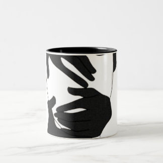 Abstract Black and White Hands Mug