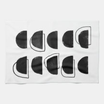 Abstract Black and White Kitchen Towels