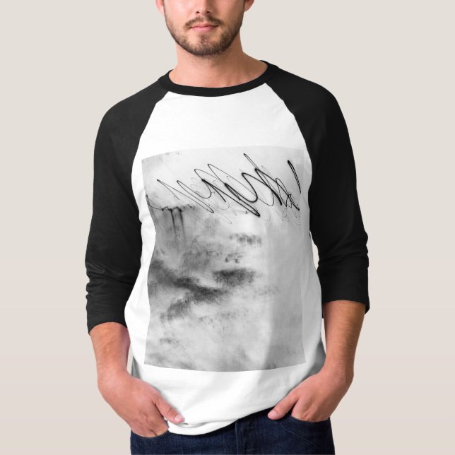 Abstract Black and White Light Trails Long Exposur T-Shirt (Front)