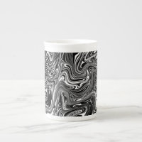 Abstract Black and White Liquid Marble