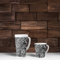 Abstract Black and White Liquid Marble
