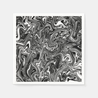 Abstract Black and White Liquid Marble