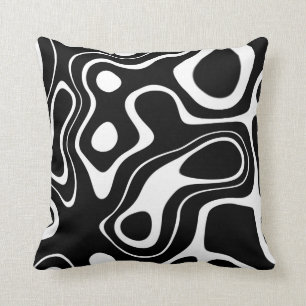 Abstract Black and White Masks Cushion