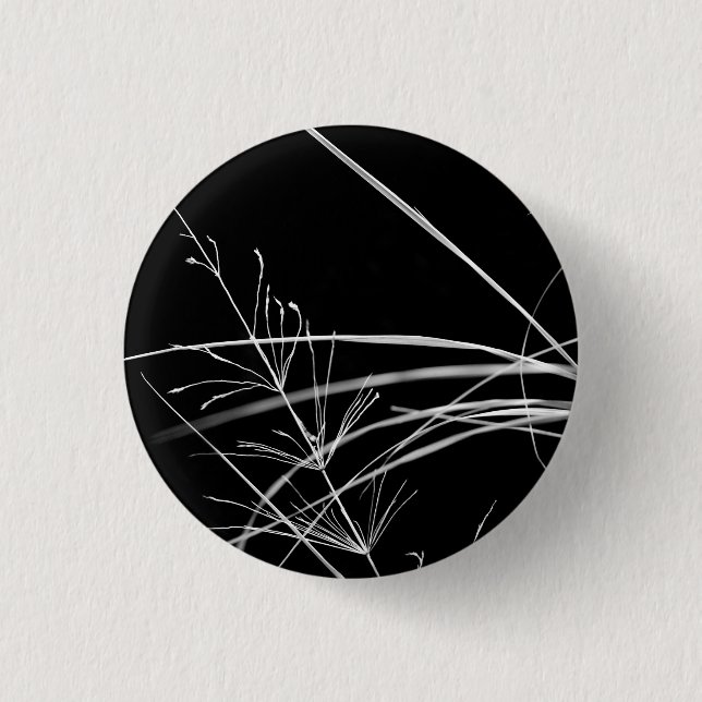 Abstract Black and White Nature Button Badge (Front)