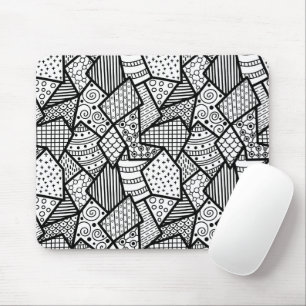 Abstract Black and white Pattern Art Mouse Pad