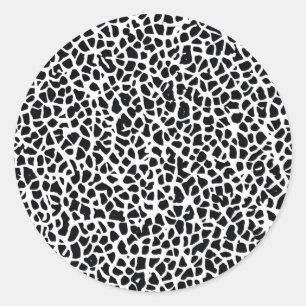 Abstract Black and White Pattern Classic Round Sticker