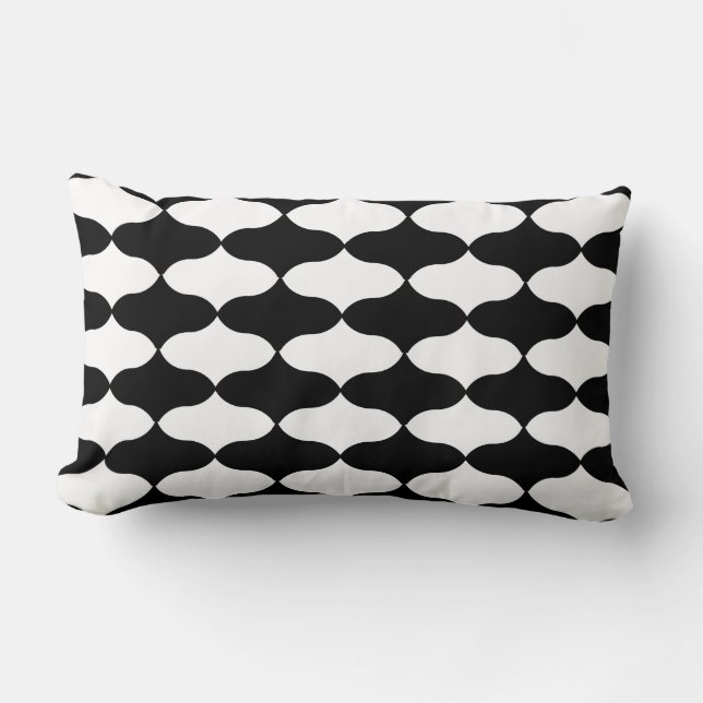 Abstract Black and White Pattern Lumbar Cushion (Front)