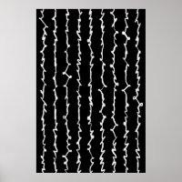 Abstract Black and White Scribbles Poster