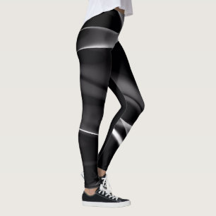 Abstract Black and White Smoke Leggings