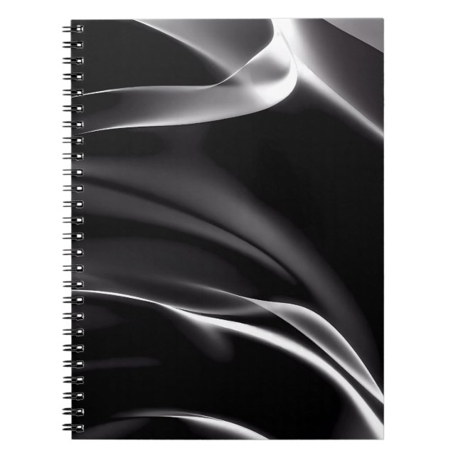Abstract Black and White Smoke Notebook (Front)