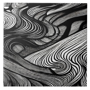 ABSTRACT BLACK AND WHITE   TILE