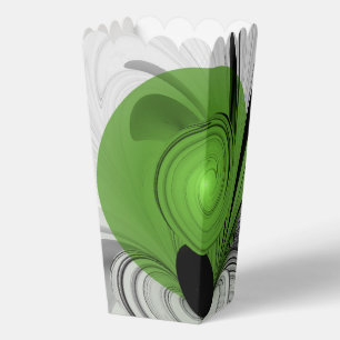 Abstract Black and White with Green Fractal Art Favour Box
