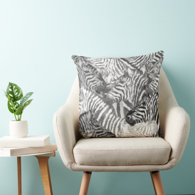 Abstract Black and White Zebra Art Cushion (Chair)