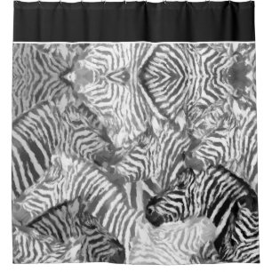 Abstract Black and White Zebra Art Shower Curtain