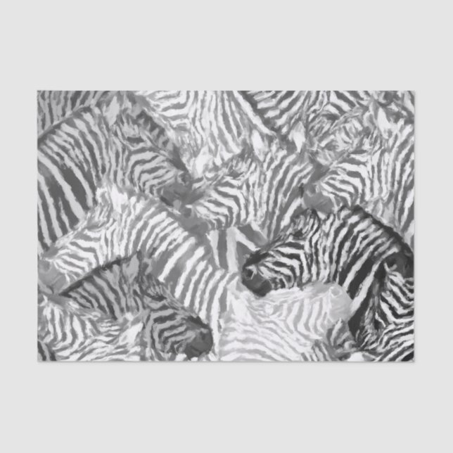 Abstract Black and White Zebra Art Tissue Paper (Front)
