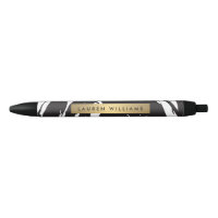 Abstract Black Brushstrokes Personalised Pen