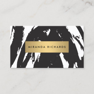 Abstract Black Brushstrokes with Mascara Wand Business Card