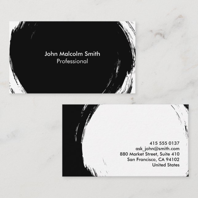 Abstract Black Business Card (Front/Back)