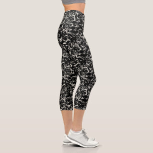 Abstract Black Capris for Any Occasion