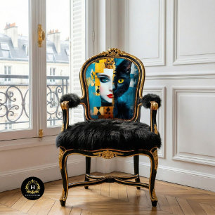 Abstract Black Cat Furniture Decoupage Tissue Paper