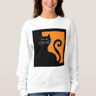 Abstract Black Cat Halloween Art Sweatshirt
